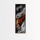 Lizard Closeup, Reptile Wall Art, Bold Colors, Nature Print, Framed Canvas Print, Animal Lover Gift, Office Wall Decor, Modern Jungle Art