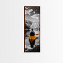 Kayak Lake View, Nature Escape, Autumn Waters, Calm Journey, Framed Canvas Print, Adventure Wall Art, Cabin Decor, Minimalist Landscape