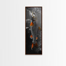 Trout Fishing Print, Underwater Scene, Orange Fins Fish, Rustic Wildlife, Framed Canvas Print, Cabin Decor, Man Cave Wall Art
