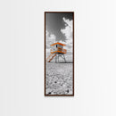 Lifeguard Tower Beach, Summer Vibes, Ocean Escape, Coastal Charm, Framed Canvas Print Bathroom Wall Art, Bold Minimalist Seaside Art