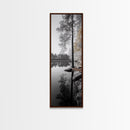 Serene Forest, Pine Reflection, Tranquil Lake, Autumn Vibe, Canvas Print, bedroom wall art, rustic neutral decor, nature minimalist