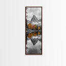 Peak Reflection, Autumn Forest, Serene Landscape, Framed Canvas Print, Tranquil Nature Art, Entryway Wall Art, Fall Mountain Wall Decor