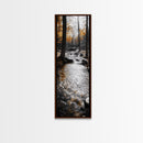 Forest Stream, Autumn Woods, Nature Serenity, Framed Canvas Print, Tranquil Fall Wall Art, Hallway Decor, Rustic Cabin Style Woodland Art