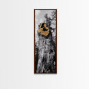 Tree Hollow, Forest Texture, Nature Decay, Golden Bark, Framed Canvas Print, Rustic Wall Art, Cabin Living Room Art, Woodland Decor