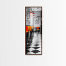 Retro Bar Scene, Modern Kitchen Art, Red Accent Decor, Canvas Print, Bold Urban Photography, Diner Wall Art, Midcentury Kitchen Wall Art