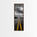 Yellow Lines, Endless Road, Moody Highway Art, Adventure Wall Decor, Canvas Print, Urban Modern Wall Art, Man Cave or Office Art