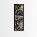 Koi Pond, Peaceful Water, Zen Garden Vibes, Orange Fish, Reflective Nature, Framed Canvas Print, Serene Bedroom Wall Art, Living Room Art