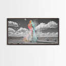 Desert Dust, Color Cloud, Abstract Sky, Surreal Art, Framed Canvas Print, Creative Studio Wall Decor, Whimsical Wall Art, Unique Design