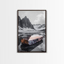 Glacial Rock, Abstract Ice Reflection, Surreal Landscape, Canvas Print, Nature Photography, Minimalist Winter Wall Art, Modern Decor