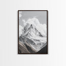 Matterhorn Majesty, Iconic Summit, Black and White Mountain, Canvas Print, Office Wall Art, Minimalist Photography, Modern Decor