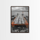 Rustic Dock, Seaside Escape, Coastal Pier, Nautical Wood, Canvas Print, Lake House Decor, Farmhouse Style, Living Room Wall Art