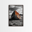 Red Rock, Sunset Boulders, Wild West Plains, Canvas Print, Desert Landscape Art, Living Room Wall Decor, Nature Photography