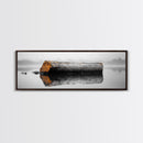 Weathered Log Reflection, Calm Lake Scene, Canvas Print, Minimalist Nature Photography, Zen Bathroom Wall Art, Serene Rustic Decor