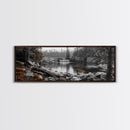 Waterfall Serenity, Autumn Forest Print, Tranquil Landscape, Framed Canvas Print, Nature Lover Gift, Cozy Living Room or Office Decor