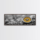 Golden Compass Closeup, Adventure Exploration Theme, Vintage Nautical Design, Framed Canvas Print, Office Wall Art, Travel Lover Gift