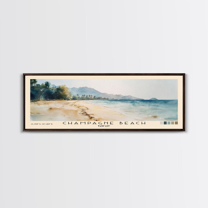 Champagne Beach, Vanuatu Watercolor Print, Vacation Gift, Vanuatu Wall Art, Beach Painting, Beach Decor, Beach Or Lakehouse Art