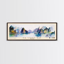 Ha Long Bay, Vietnam Watercolor Beach Print, Vacation Gift, Vietnam Wall Art, Framed Canvas Print, Framed Beach Painting