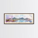 Island Harbour, Anguila Watercolor Print, Vacation Gift, Anguila Wall Art, Beach Painting, Beach Decor, Large Wall Art, Wood Frame Art