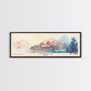 Ithaca, Greece Watercolor Print, Vacation Gift, Greece Wall Art, Beach Painting, Beach Decor, Large Wall Art, Wood Frame Art
