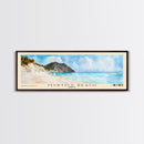 Myrtos Beach, Greece Watercolor Print, Vacation Gift, Greece Wall Art, Beach Painting, Beach Decor, Large Wall Art, Wood Frame Art