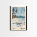 Cabarete Beach, Dominican Republic Watercolor Print, Vacation Gift, Dominican Republic Wall Art, Beach Painting, Beach Decor, Large Wall Art, Wood Frame Art