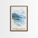 Dobrec Beach, Montenegro Watercolor Beach Print, Vacation Gift, Montenegro Wall Art, Beach Painting, Beach Decor, Beach Painting