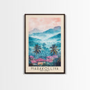 Marakolliya, Sri Lanka Watercolor Beach Print, Vacation Gift, Sri Lanka Wall Art, Framed Canvas Print, Framed Beach Painting