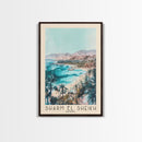Sharm El Sheikh, Egypt Watercolor Beach Print, Vacation Gift, Egypt Wall Art, Beach Painting, Beach Decor, Beach Painting