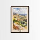 Sicily, Italy Watercolor Beach Print, Vacation Gift, Italy Wall Art, Framed Canvas Print, Framed Beach Painting