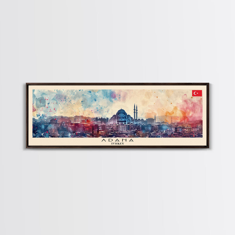 Adana Turkey  Travel Art, City Art, Framed Canvas Print or Metal Wall Art, Europe Travel Poster, Panoramic Wall Art, Extra Wide Wall Art