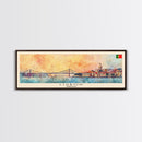 Lisbon Portugal Travel Print Wall Art, Panoramic City Art, Travel Art, Wall Decor, Vacation Gift, Framed Canvas Print Or Metal Art