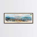Ternopil Ukraine Panoramic Travel Poster, Framed Canvas Print or Metal Wall Art, Travel Art, Home Decor, Panoramic Painting, Midcentury Art