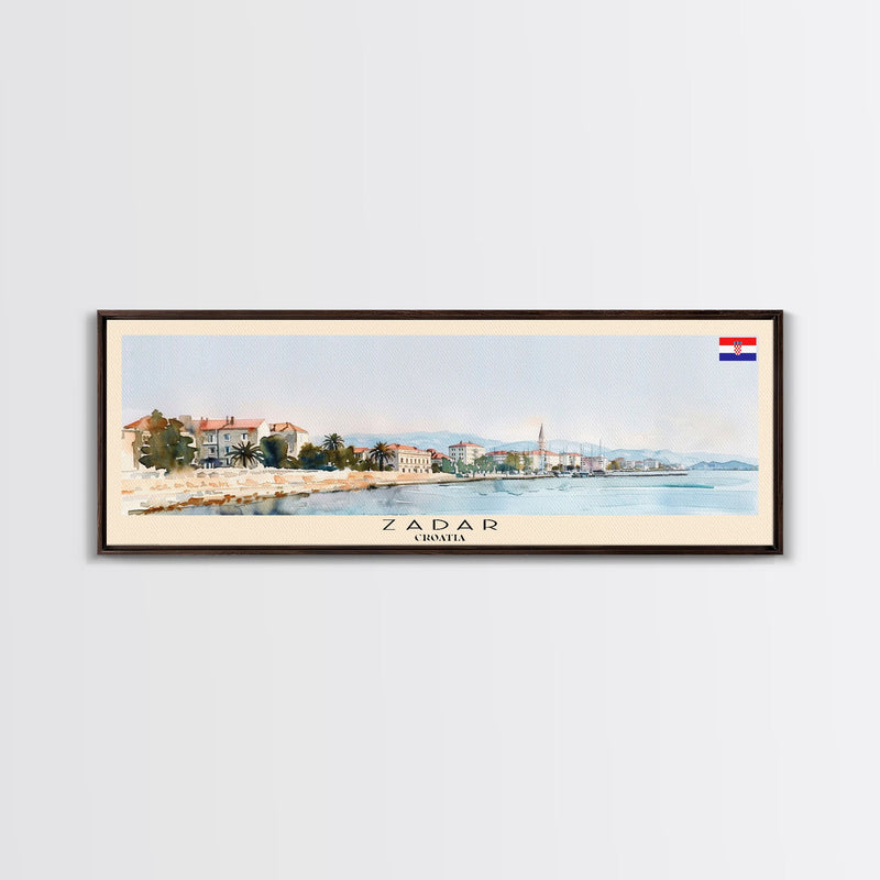 Zadar Croatia Travel Print Wall Art, Panoramic City Art, Travel Art, Wall Decor, Vacation Gift, Framed Canvas Print Or Metal Art