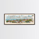 Sliven Bulgaria Wall Art, Panoramic Travel Poster, Panoramic Framed Canvas Print, City Wall Art, Wall Hanging Home Decor, Travel Art