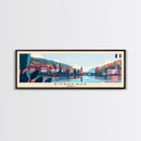 Bordeaux France Panoramic Travel Poster, Framed Canvas Print or Metal Wall Art, Travel Art, Home Decor, Panoramic Painting, Midcentury Art