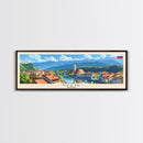Celje Slovenia Panoramic Travel Poster, Framed Canvas Print or Metal Wall Art, Travel Art, Home Decor, Panoramic Painting, Midcentury Art