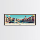 Ghent Belgium Wall Art, Panoramic Travel Poster, Panoramic Framed Canvas Print, City Wall Art, Wall Hanging Home Decor, Travel Art