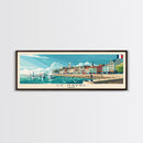 Le Havre France Panoramic Travel Poster, Framed Canvas Print or Metal Wall Art, Travel Art, Home Decor, Panoramic Painting, Midcentury Art