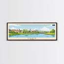 Narva Estonia Panoramic Travel Poster, Framed Canvas Print or Metal Wall Art, Travel Art, Home Decor, Panoramic Painting, Midcentury Art