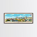 Stavropol Russia Panoramic Travel Poster, Framed Canvas Print or Metal Wall Art, Travel Art, Home Decor, Panoramic Painting, Midcentury Art