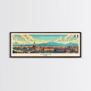Turin Italy Panoramic Travel Poster, Framed Canvas Print or Metal Wall Art, Travel Art, Home Decor, Panoramic Painting, Midcentury Art