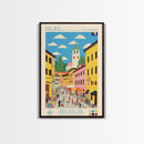 Bijeljina Bosnia Travel Poster Framed Canvas Print, Midcentury Modern Art, Pop Art Wall Decor, Home Decor, Living Room Art, Unique Gift