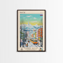 Bratsk Russia Travel Poster Framed Canvas Print, Midcentury Modern Art, Pop Art Wall Decor, Home Decor, Vacation Gift, Living Room Art