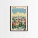 Izhevsk Russia Travel Poster Framed Canvas Print, Midcentury Modern Art, Pop Art Wall Decor, Scenic Living Room Art, Bedroom Gift