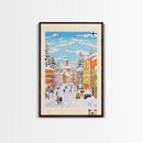 Kouvola Finland Travel Poster Framed Canvas Print, Midcentury Modern Art, Pop Art Wall Decor, Home Decor, Vacation Gift, Office Art