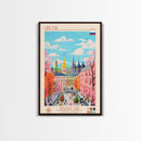 Lipetsk Russia Travel Poster Framed Canvas Print, Midcentury Modern Art, Pop Art Wall Decor, Scenic Art, Home and Office Decoration