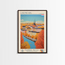 Luxembourg Luxembourg Travel Poster Framed Canvas Print, Midcentury Modern Art, Pop Art Wall Decor, Scenic Art, Bedroom and Living Room Decor