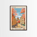 Nyiregyhaza Hungary Travel Poster Framed Canvas Print, Midcentury Modern Art, Pop Art Wall Decor, Scenic Wall Art, Living Room Decoration, Office Art