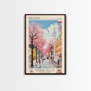 Rzeszów Poland Travel Poster Framed Canvas Print, Midcentury Modern Art, Pop Art Wall Decor, Living Room Art, Bedroom Decoration
