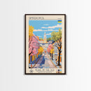 Simferopol Ukraine Travel Poster Framed Canvas Print, Midcentury Modern Art, Pop Art Wall Decor, Living Room Art, Vacation Gift